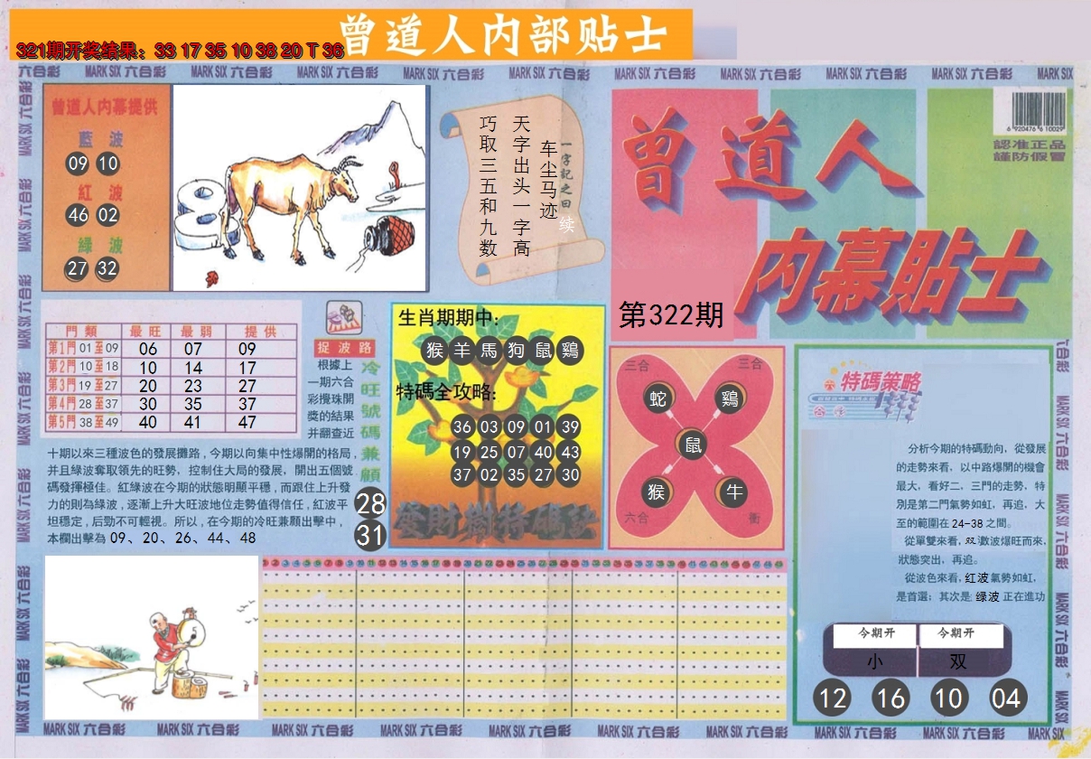 2024322期曾道人内幕贴士A