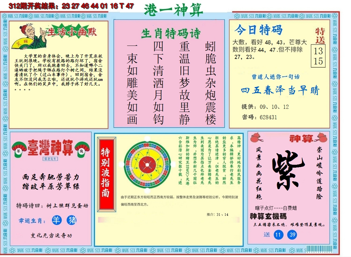 2024313期港台神算B