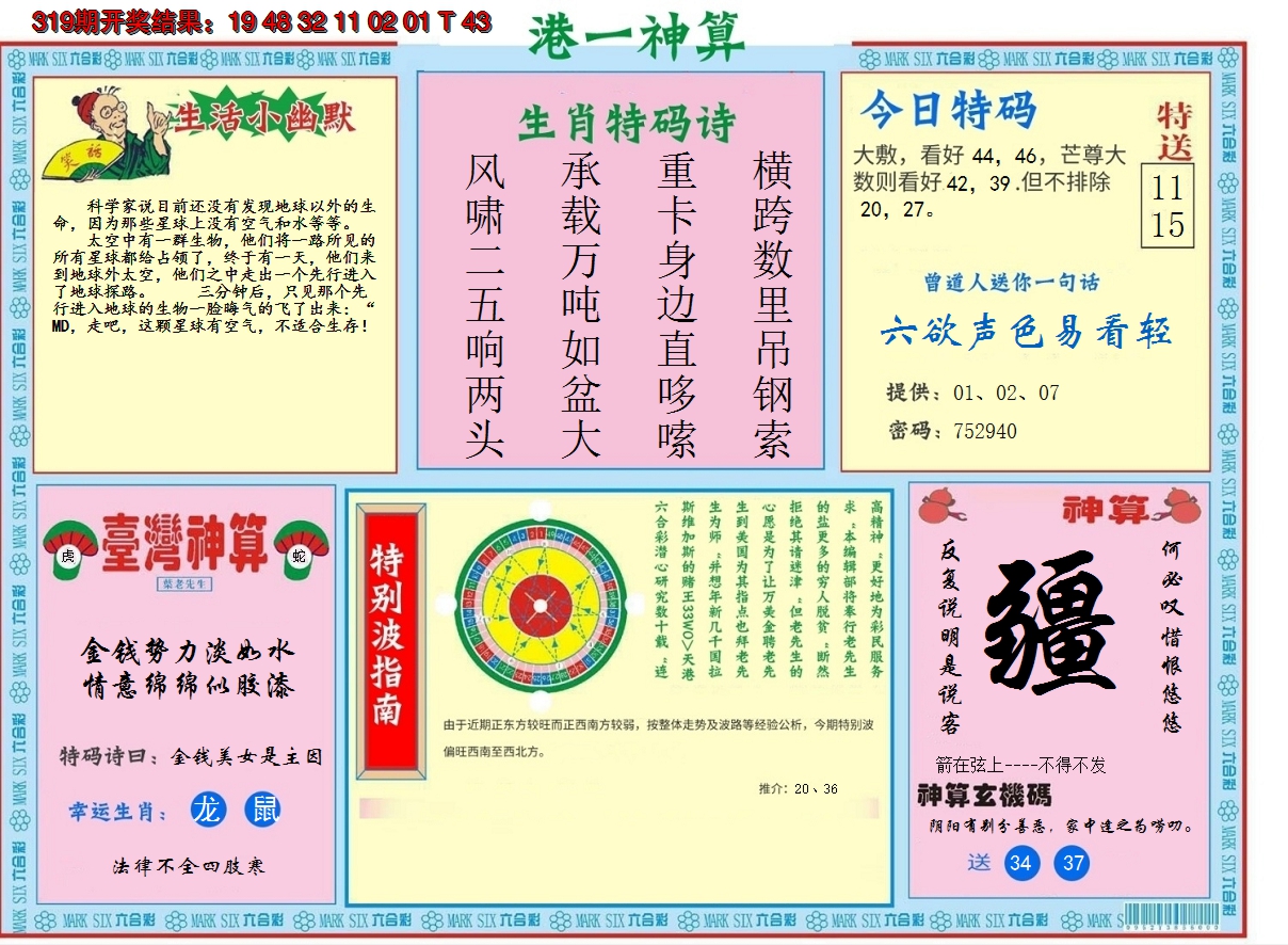 2024320期港台神算B