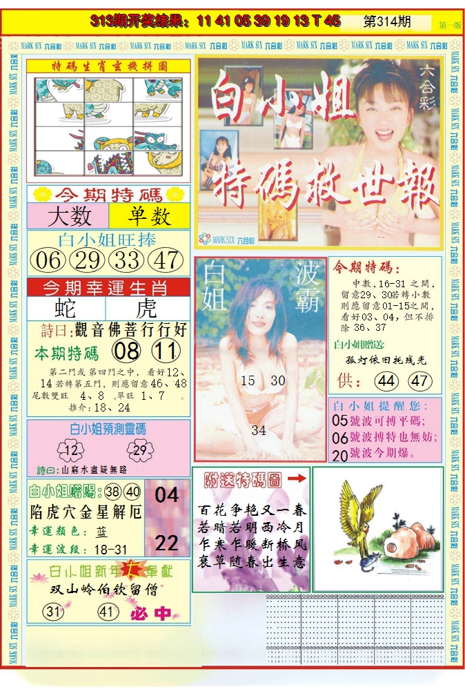 2024314期白小姐急旋风A