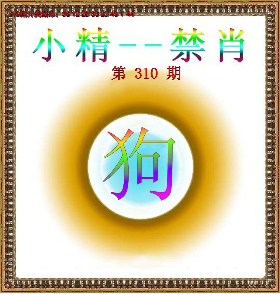 2024310期小精禁肖