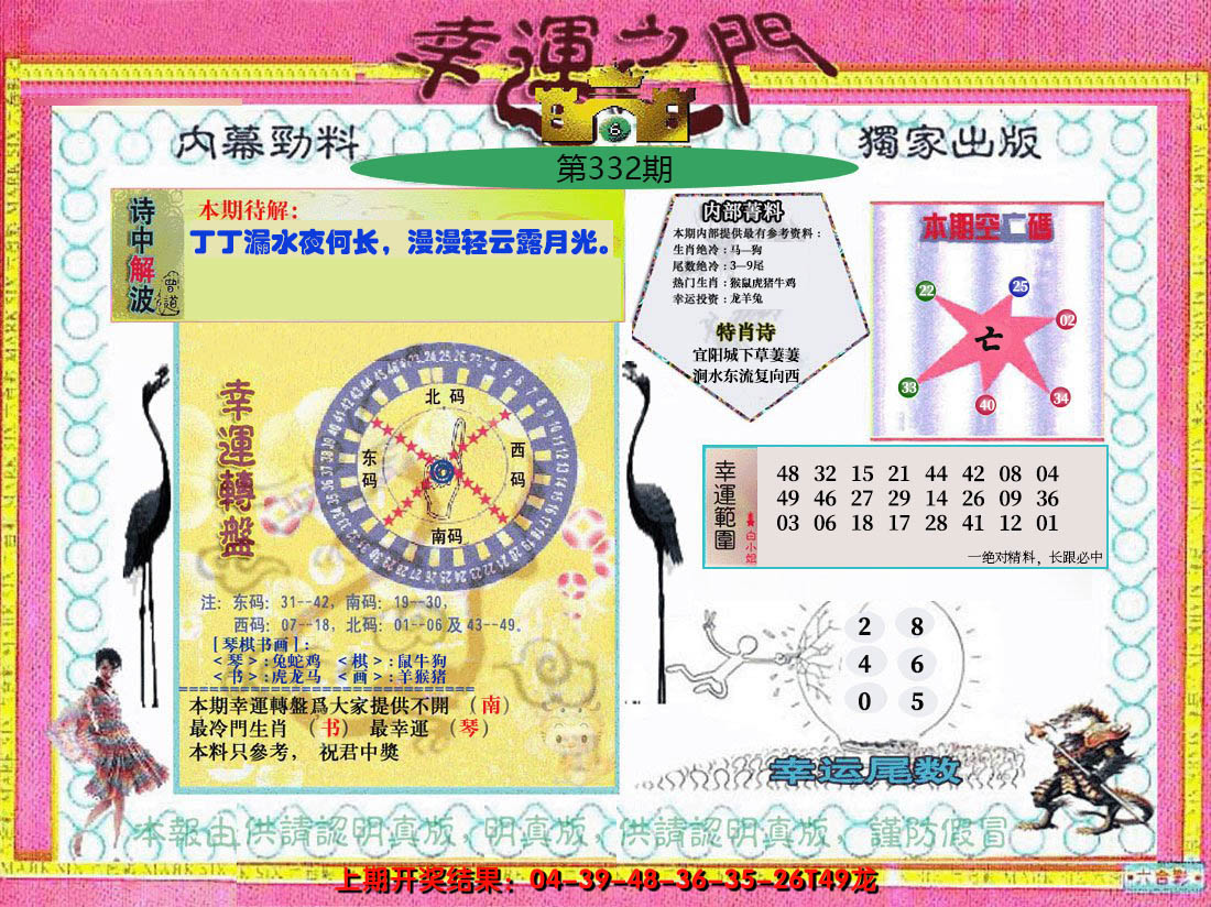 2024332期幸运之门