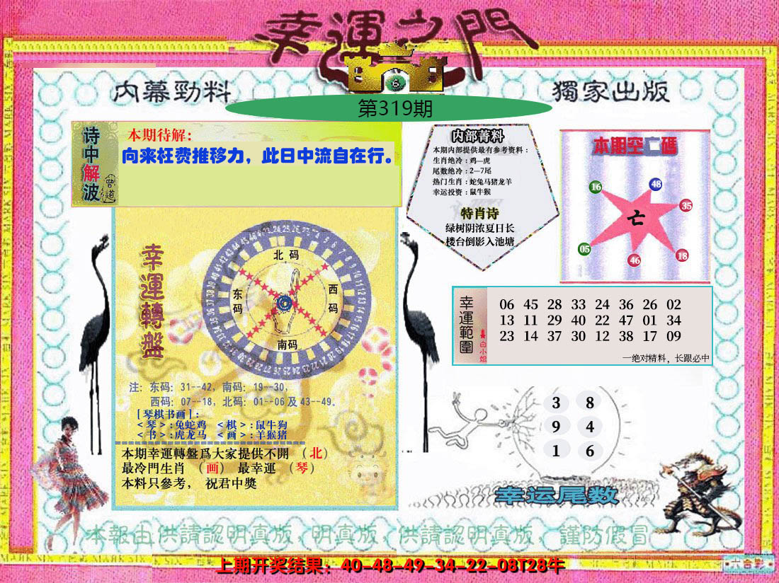 2024319期幸运之门