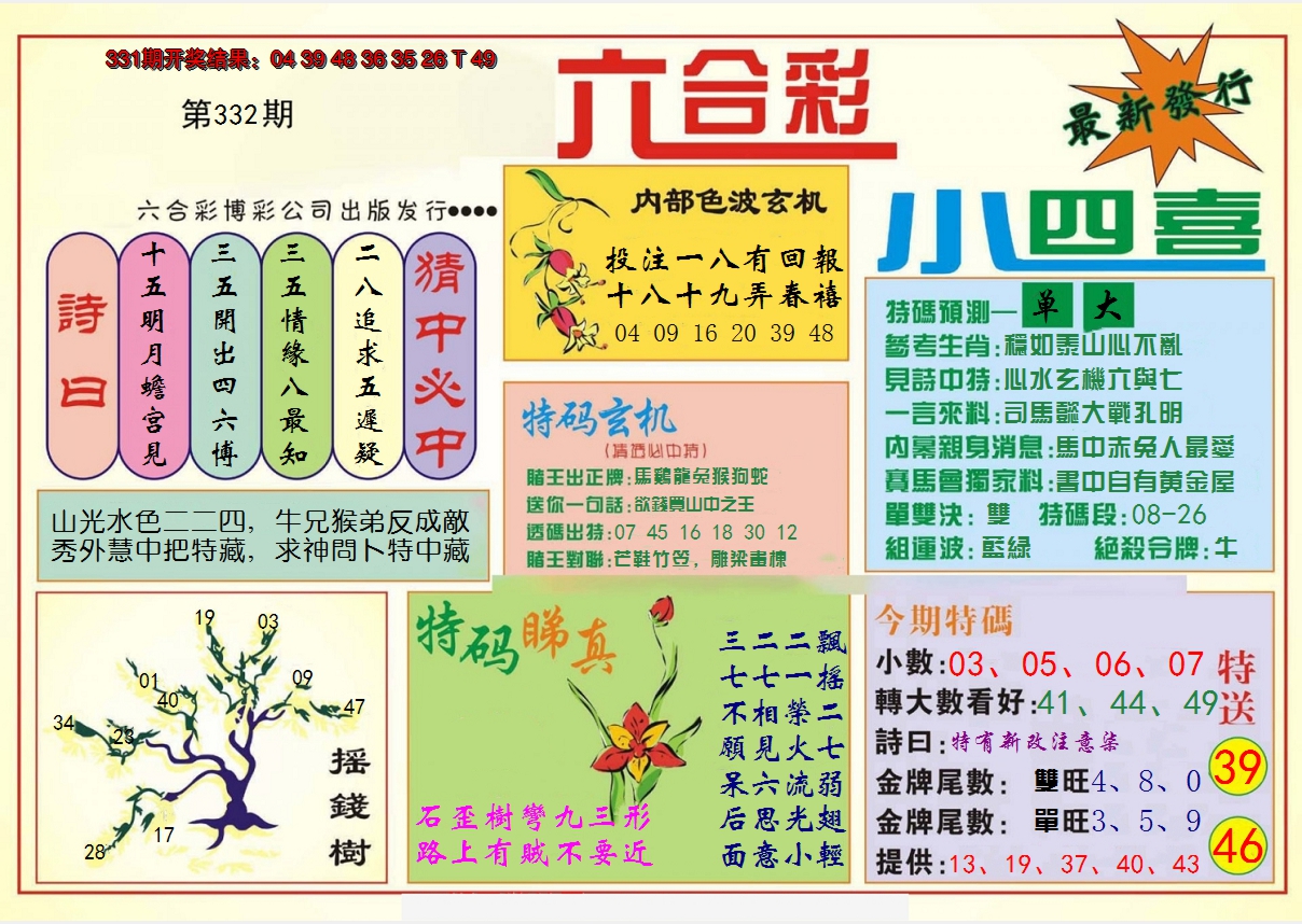 2024332期小四喜
