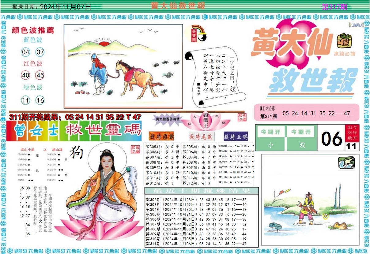2024312期黄大仙救世A