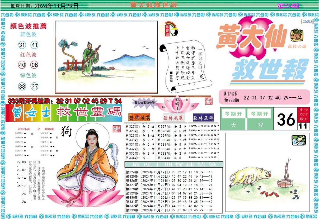 2024334期黄大仙救世A