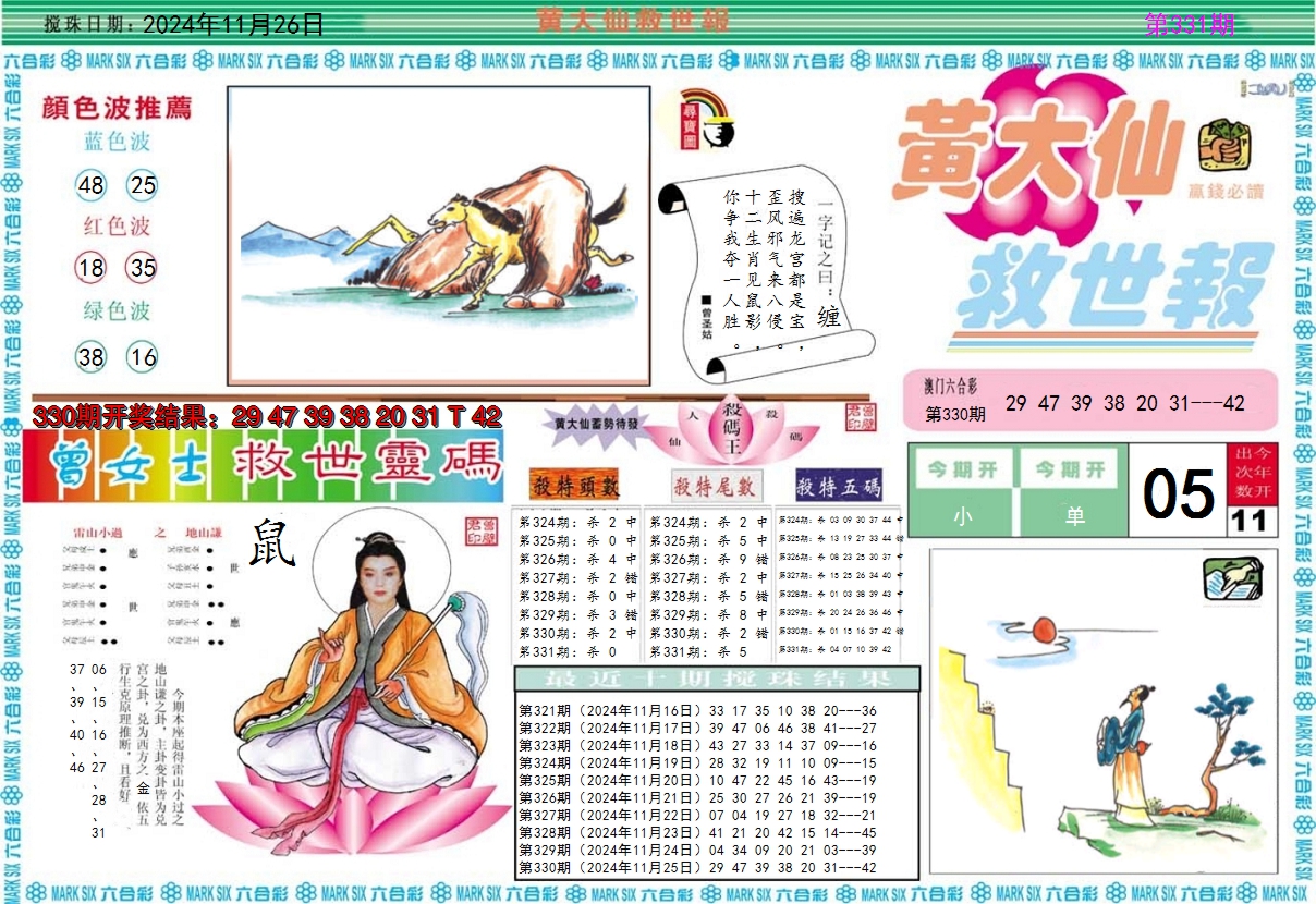 2024331期黄大仙救世A