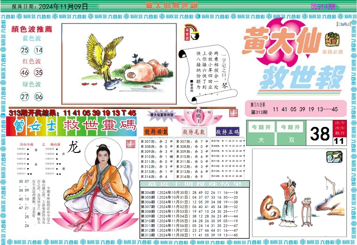 2024314期黄大仙救世A