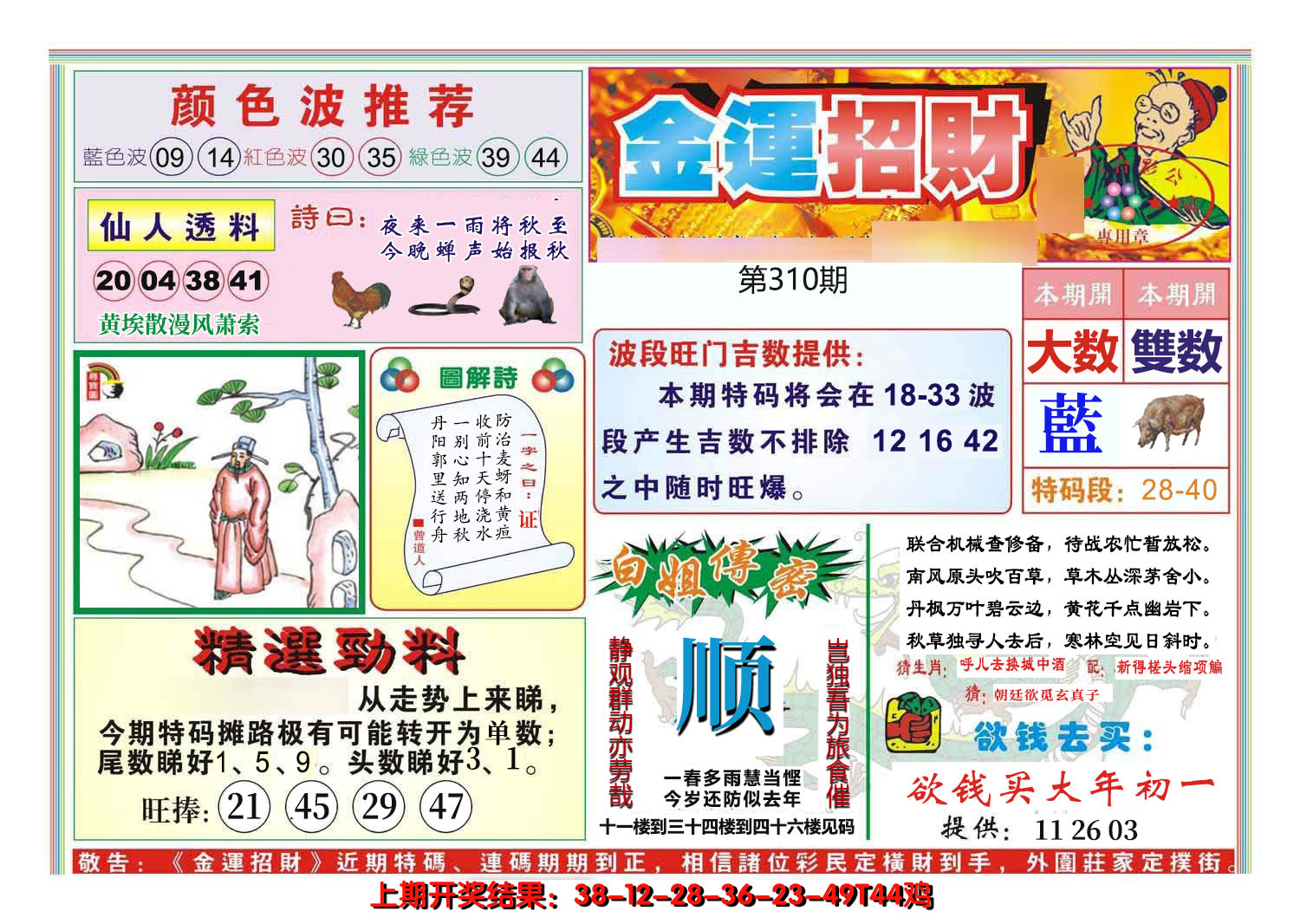 2024310期金运招财