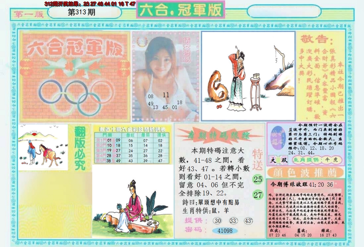 2024313期六合冠军版A