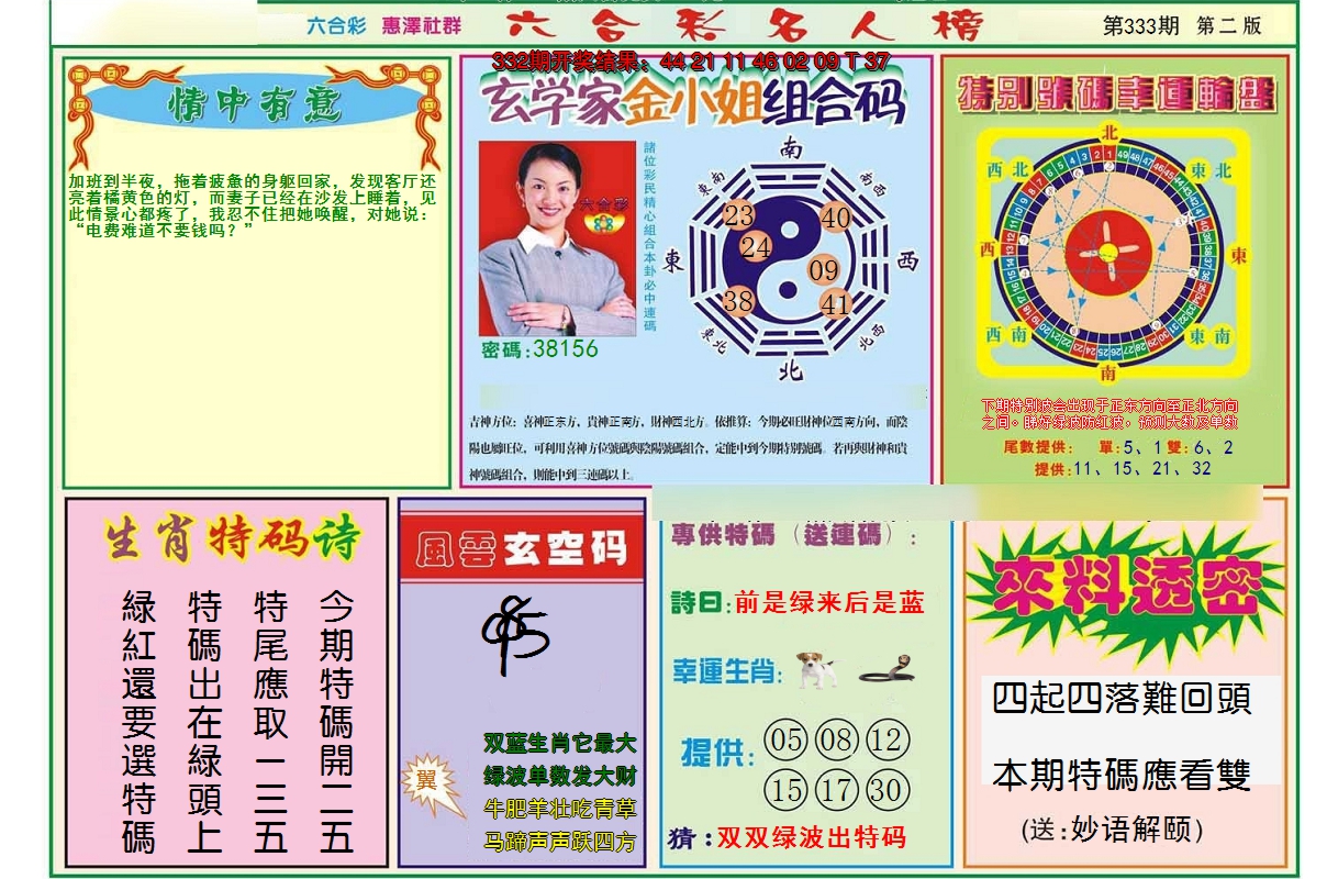 2024333期名人榜B