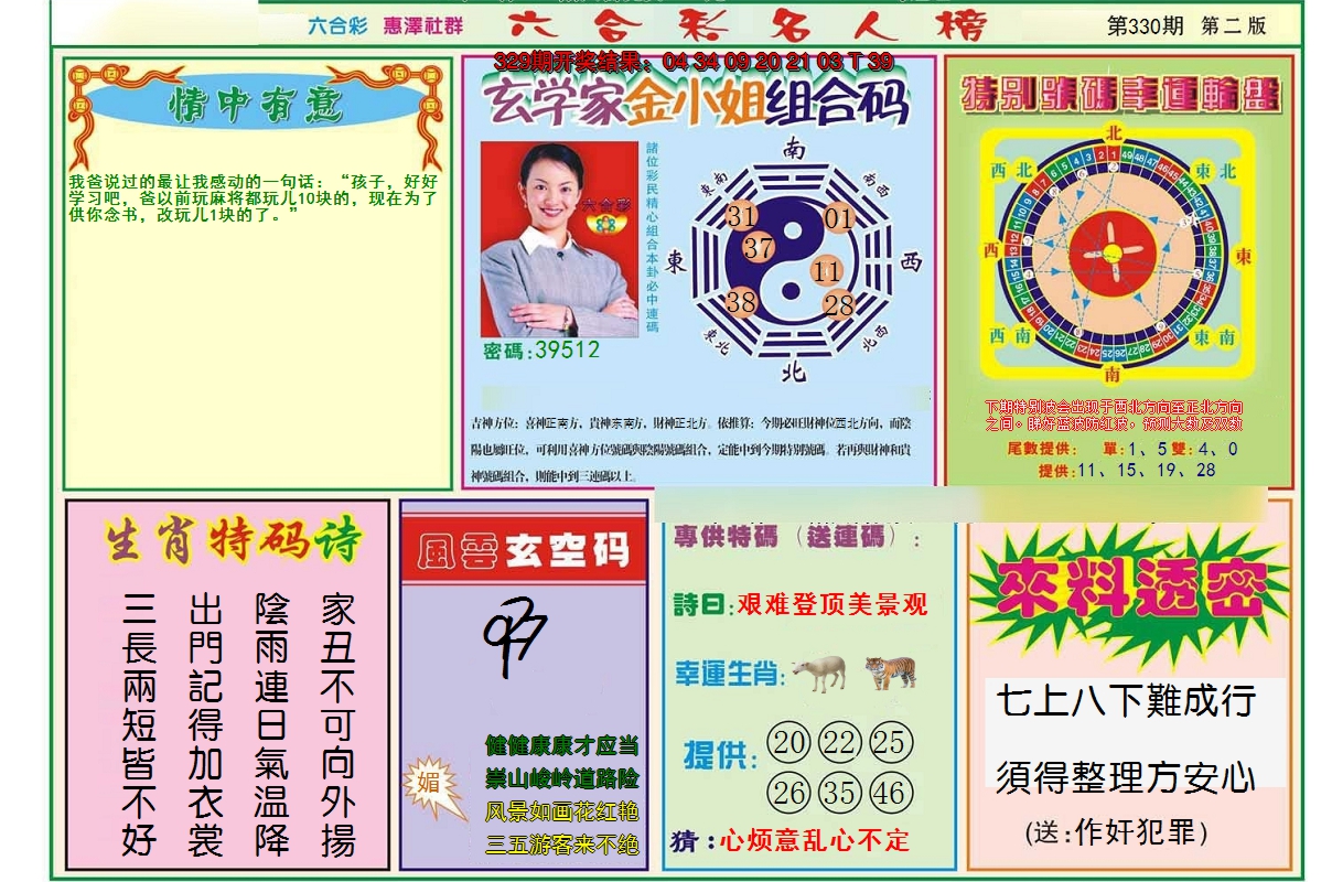 2024330期名人榜B