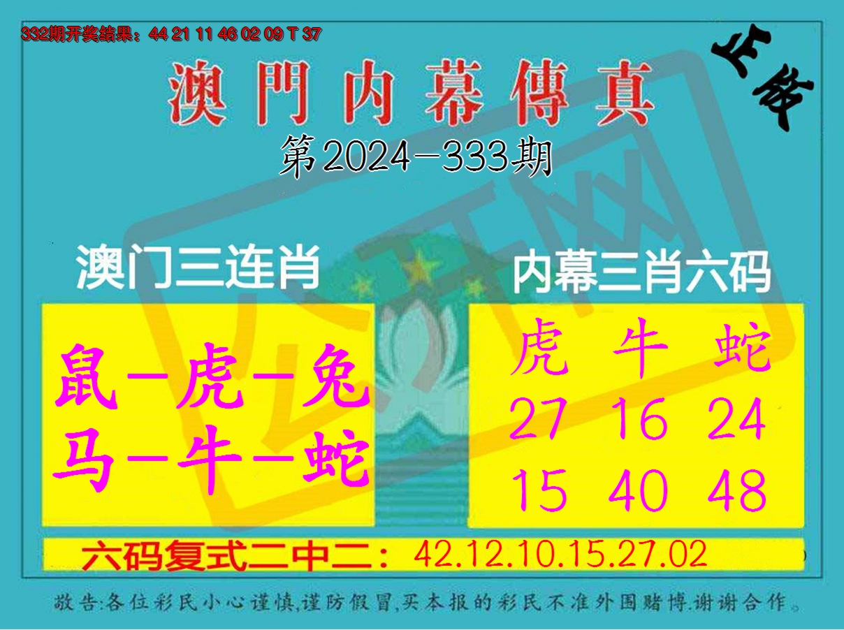 2024333期内幕传真三肖版