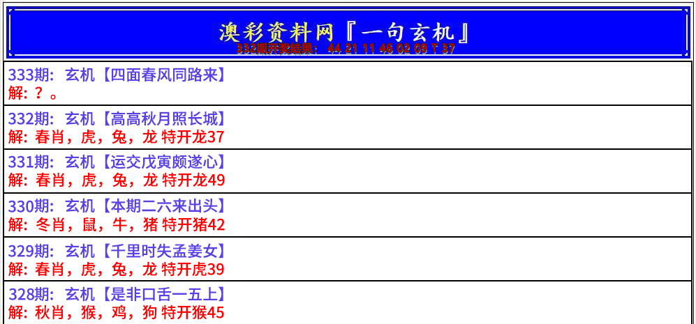 2024333期澳门一句玄机