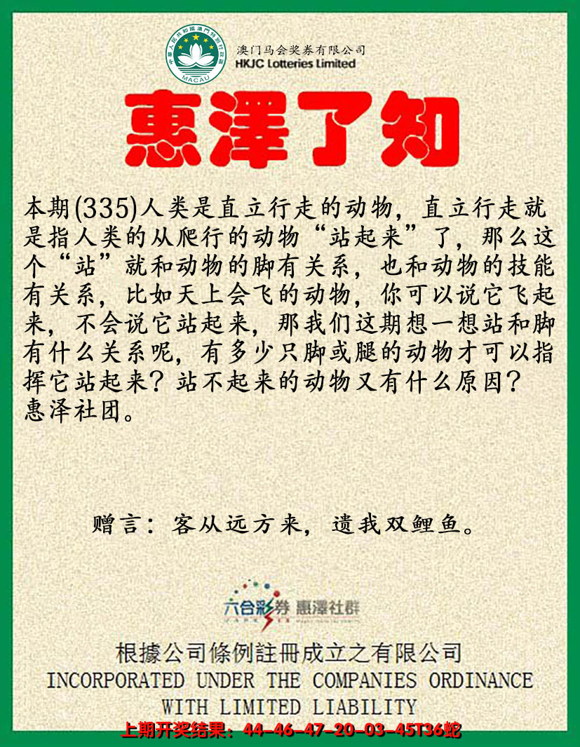 2024335期惠泽了知