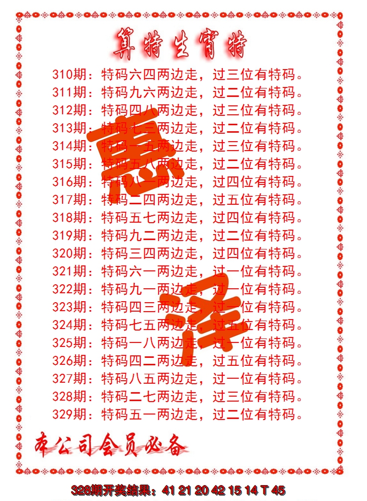 2024329期算特生肖诗