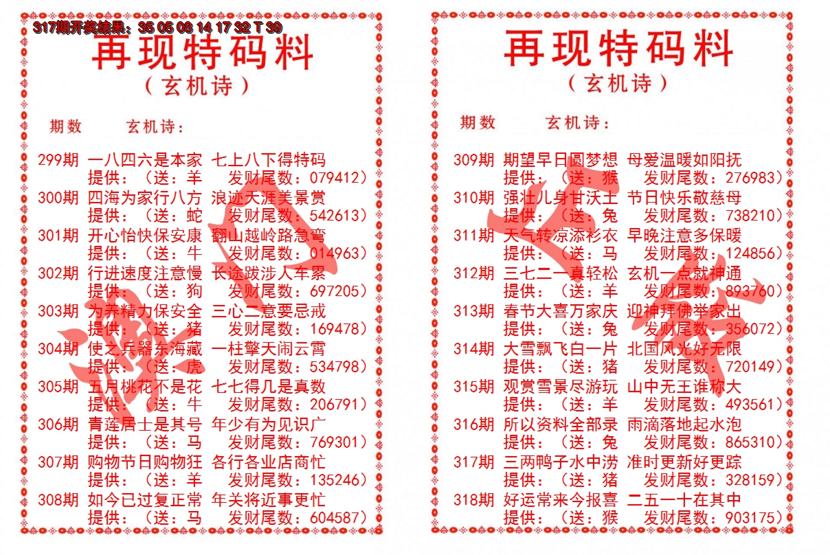 2024318期再现特码料