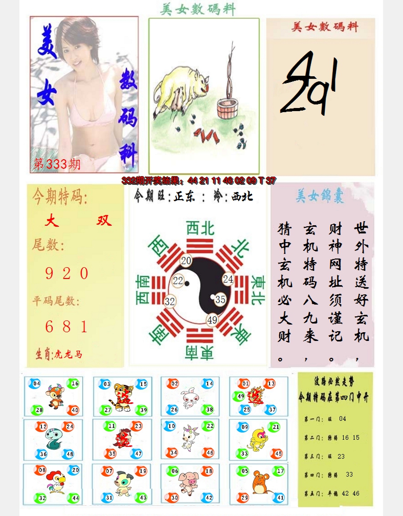 2024333期美女数码料