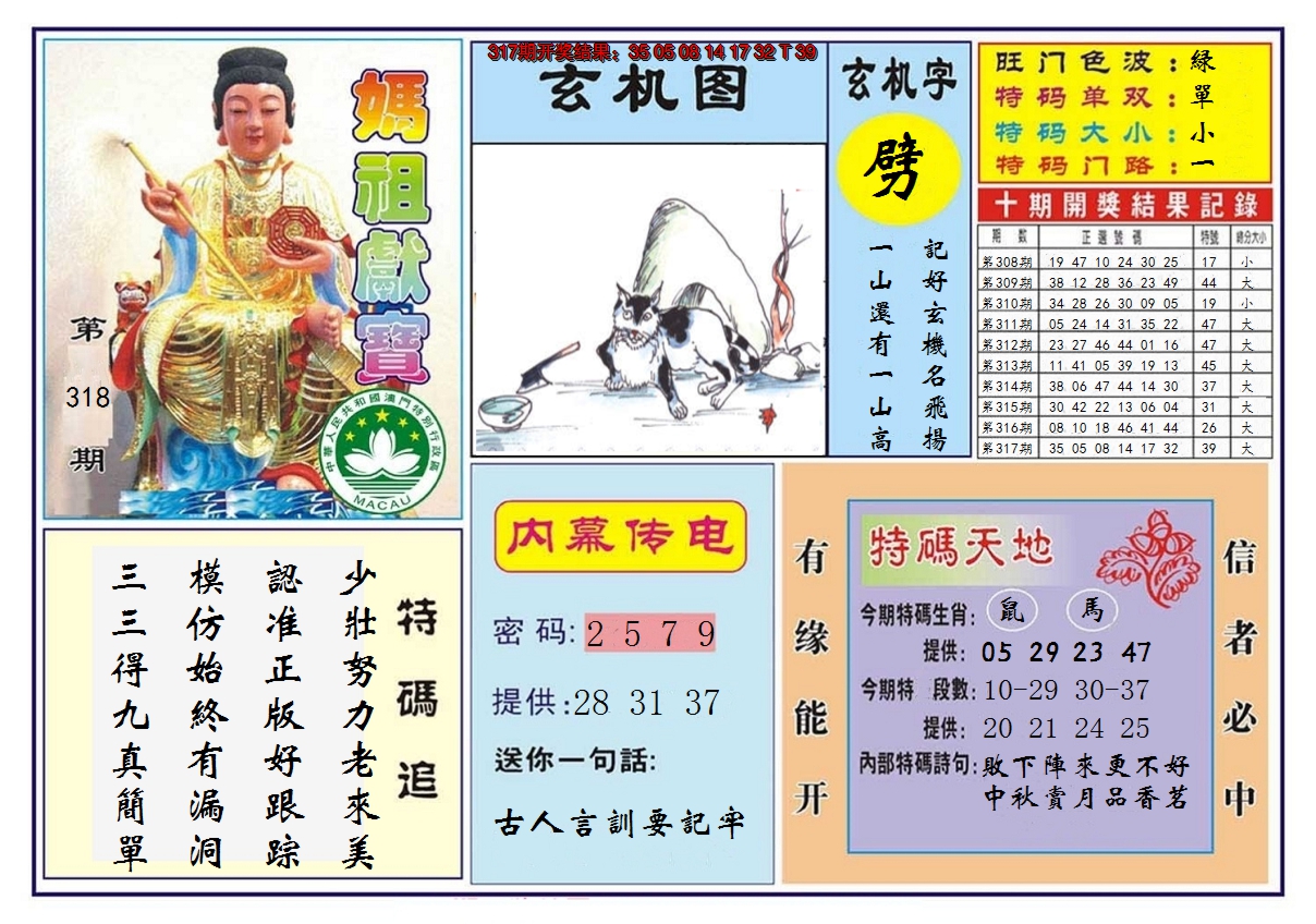 2024318期马祖献宝