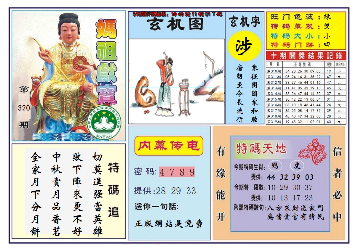 2024320期马祖献宝