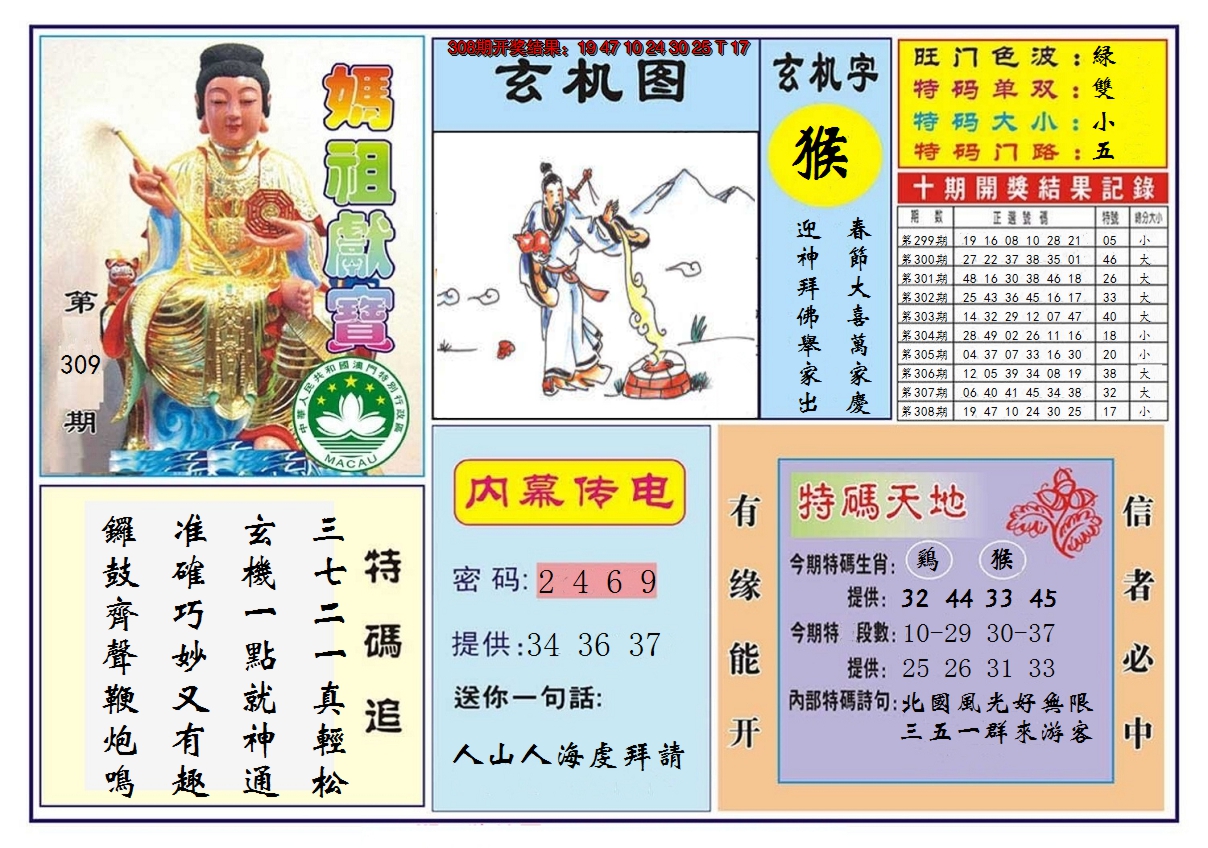 2024309期马祖献宝