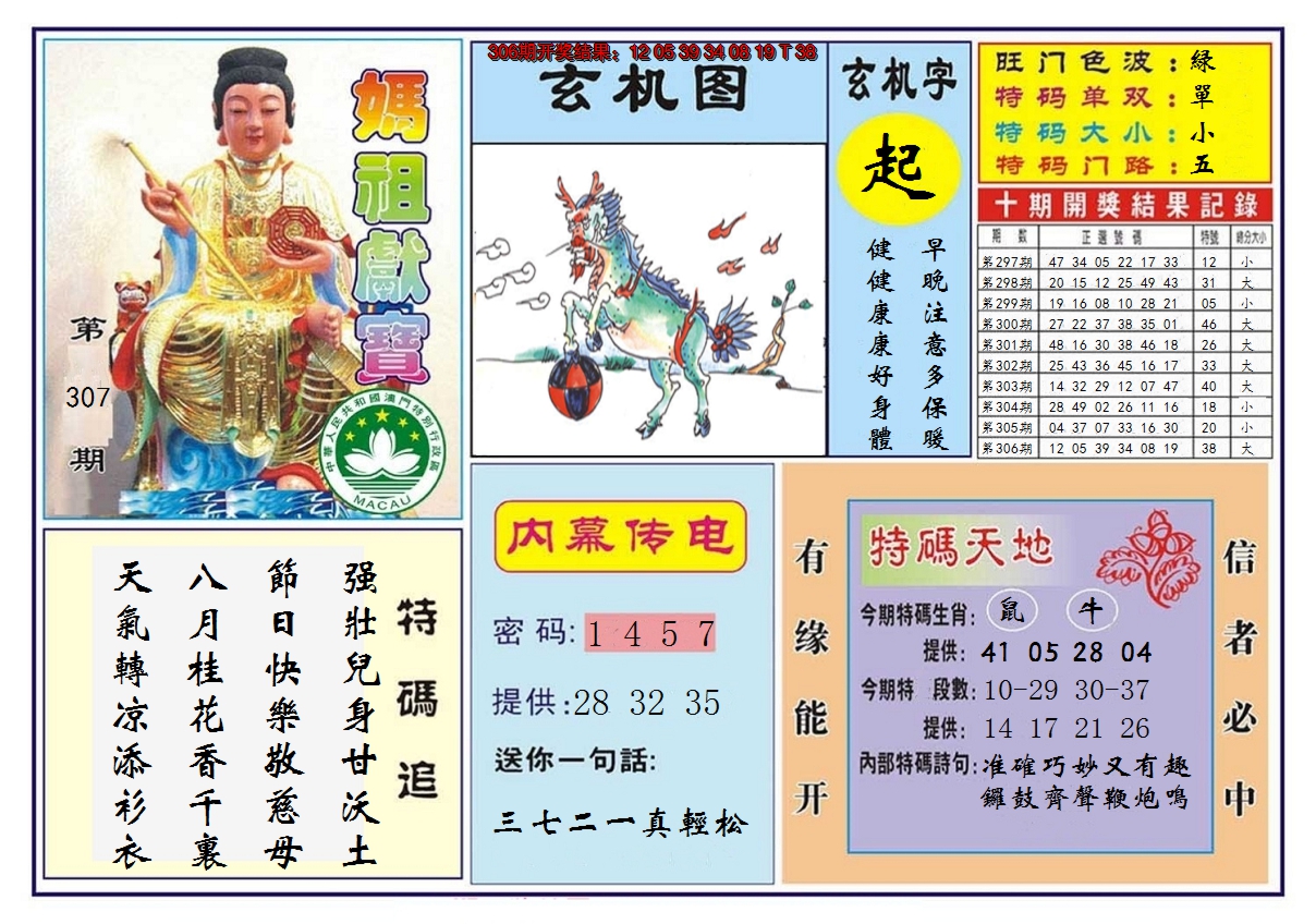 2024307期马祖献宝