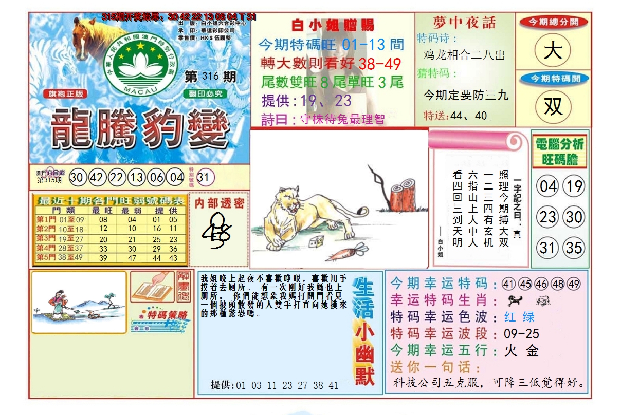 2024316期龙腾豹变