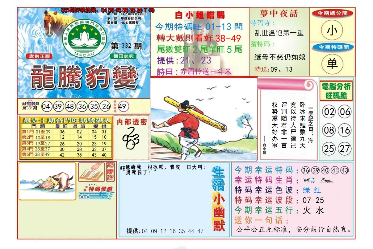 2024332期龙腾豹变