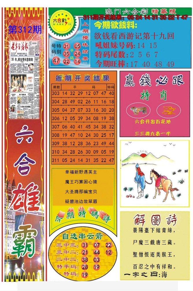 2024312期六合雄霸