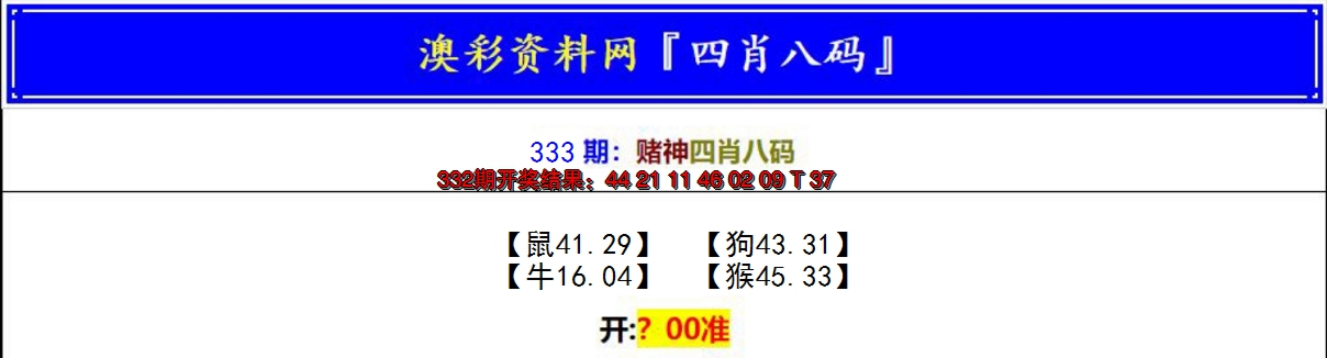 2024333期赌神四肖八码