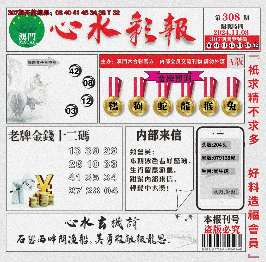 2024308期心水彩报