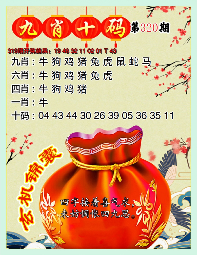 2024320期九肖十码