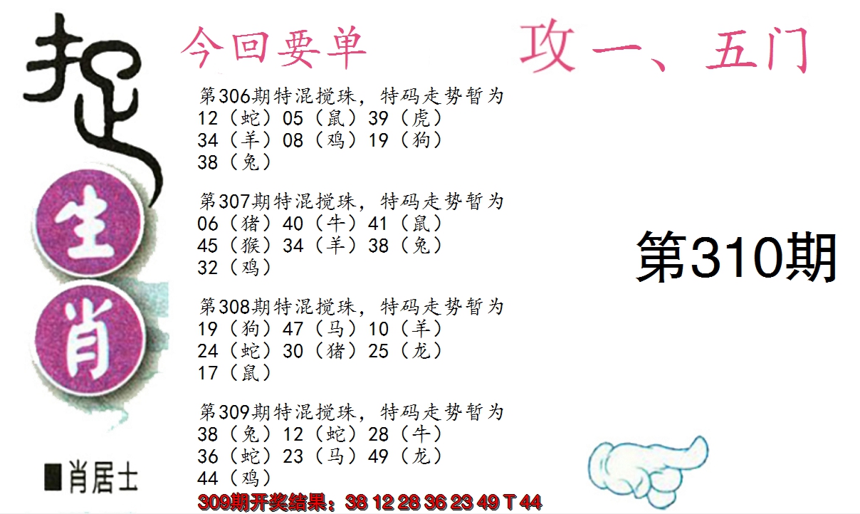 2024310期捉生肖