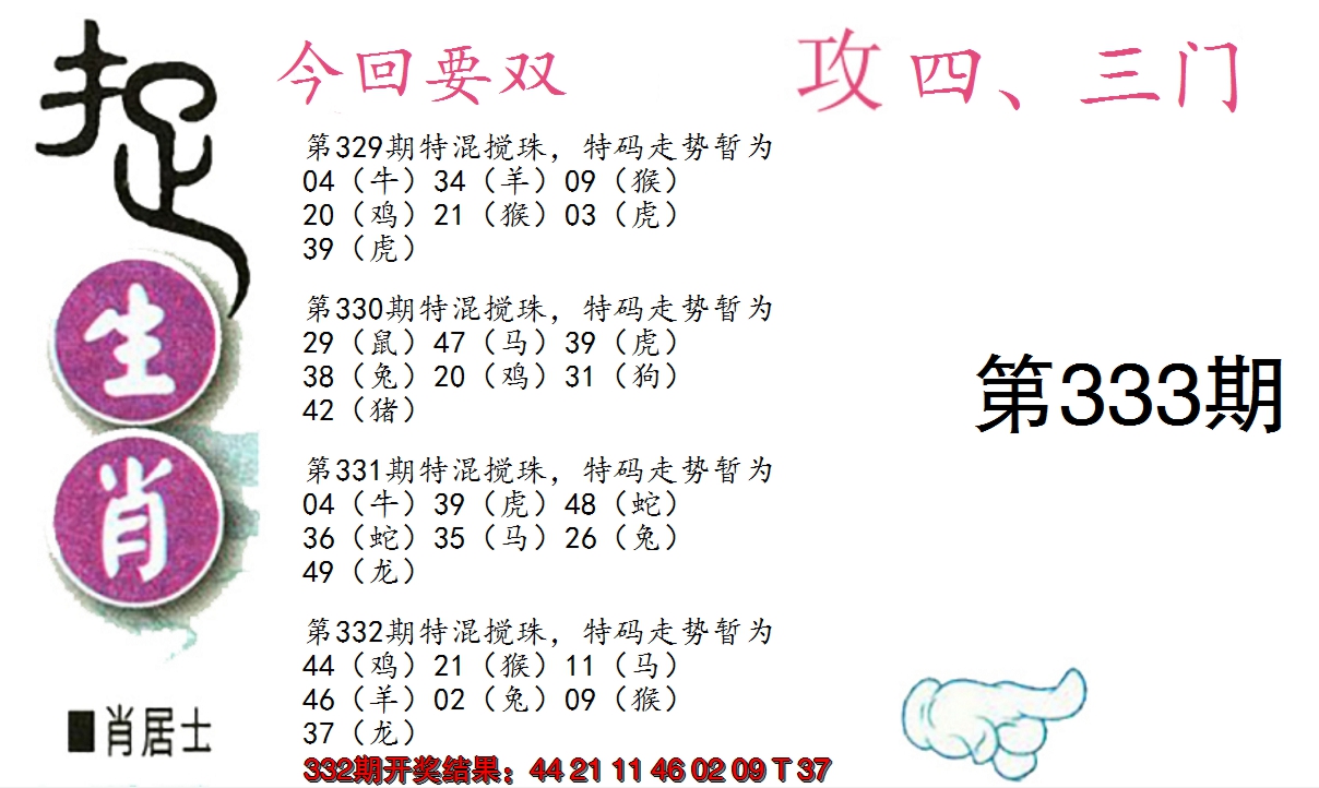 2024333期捉生肖