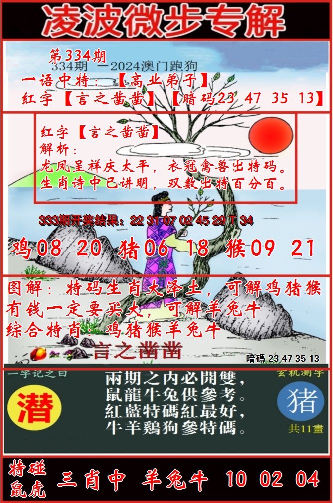 2024334期凌波微步
