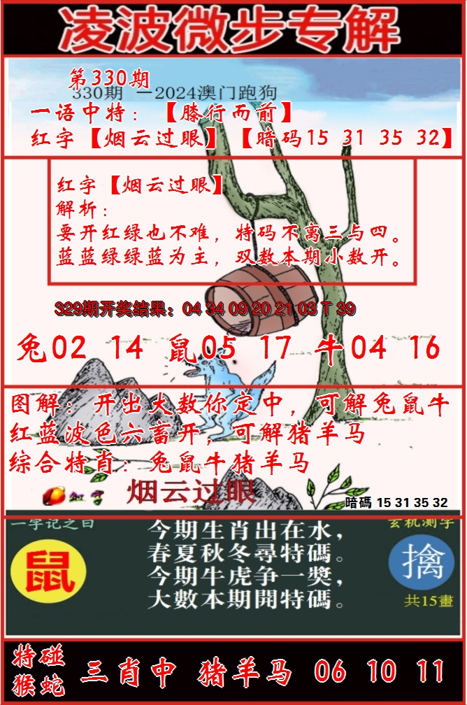 2024330期凌波微步