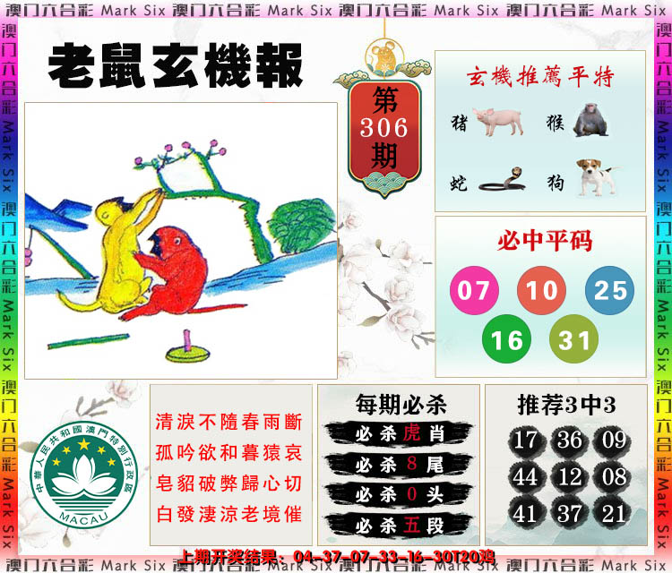 2024306期老鼠玄机报