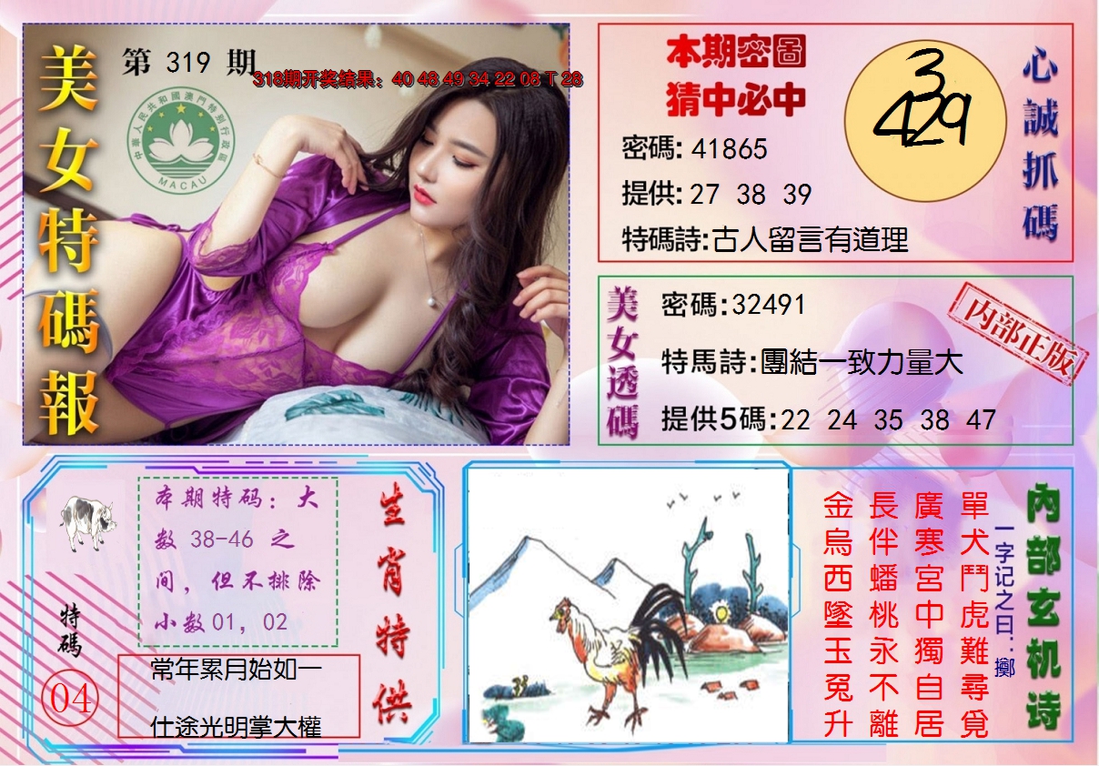 2024319期美女特码报