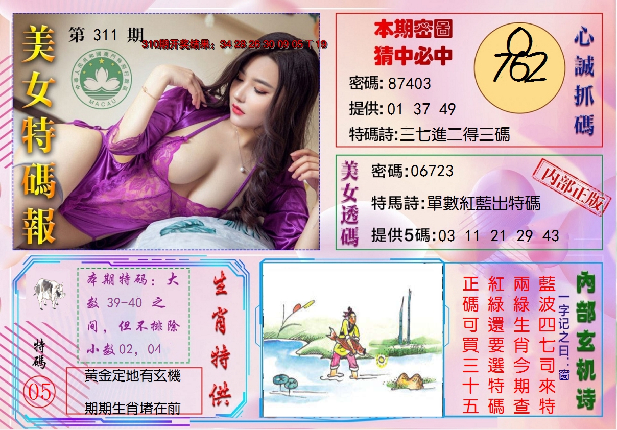 2024311期美女特码报