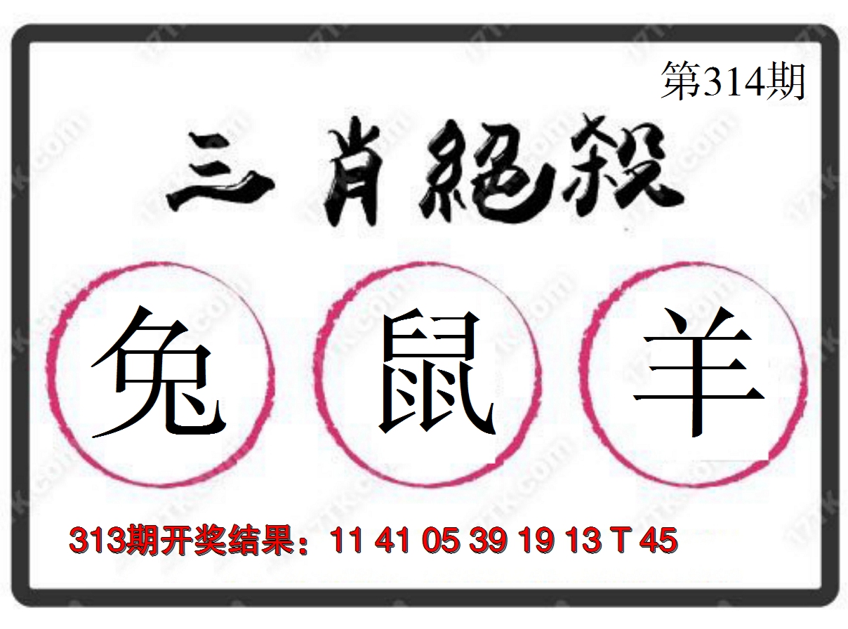 2024314期三肖绝杀