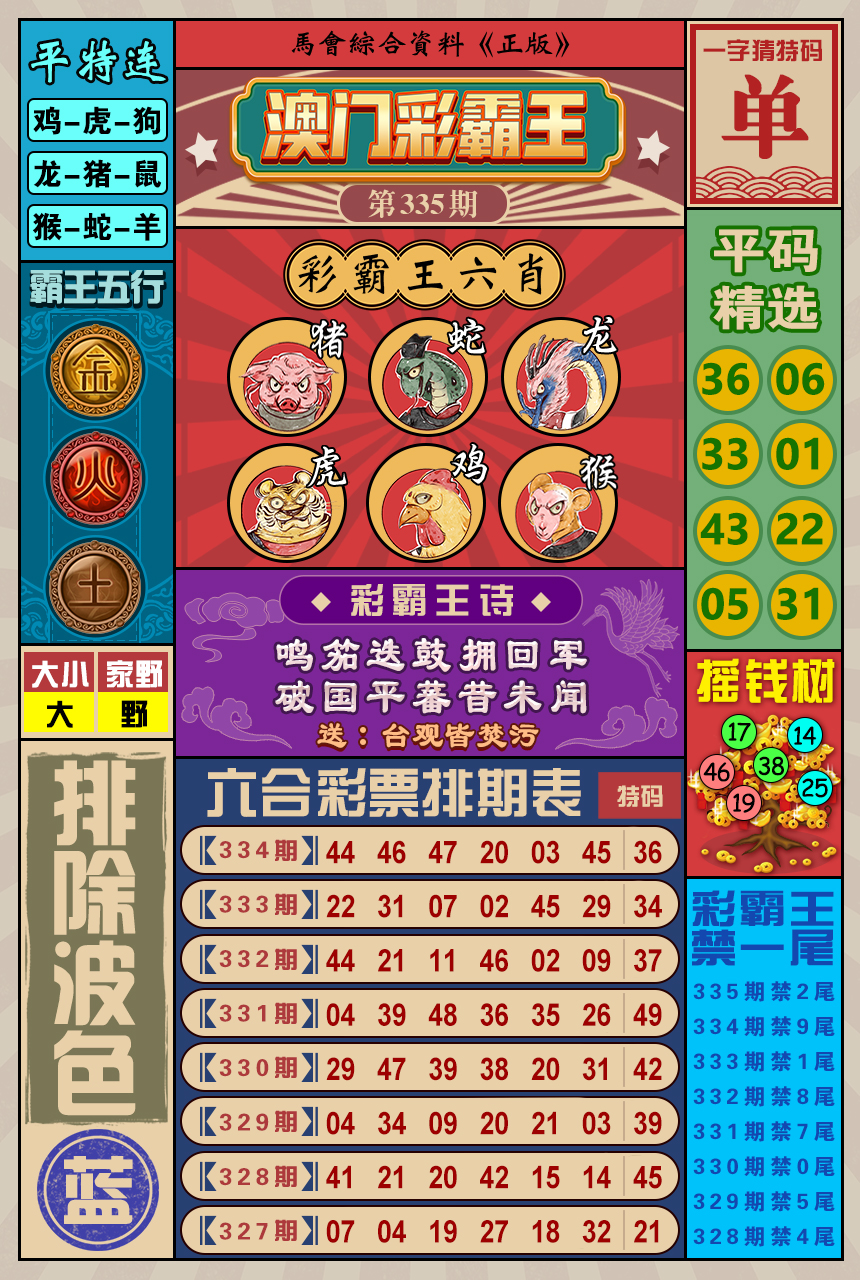 2024335期澳门彩霸王