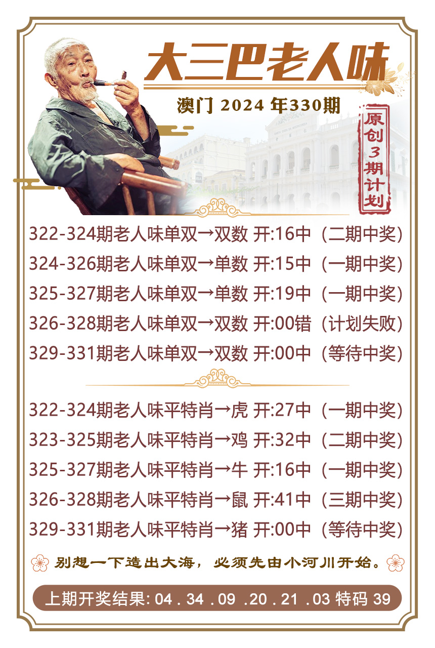 2024330期大三巴老人味