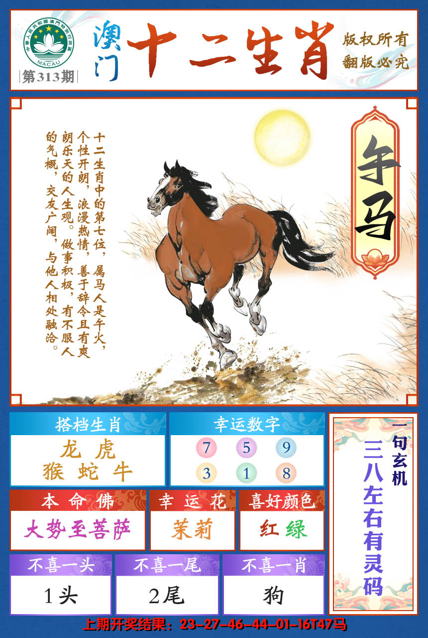 2024313期十二生肖