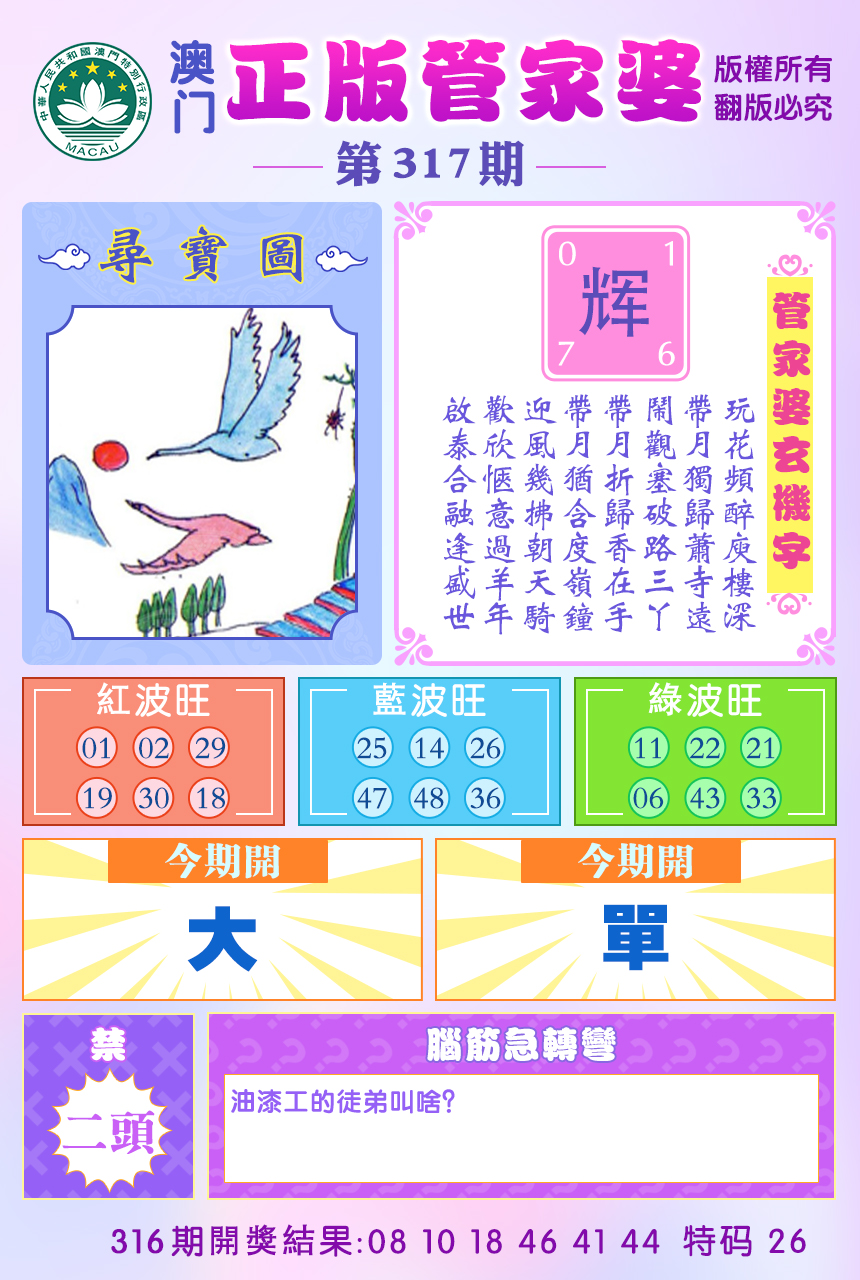 2024317期正版管家婆