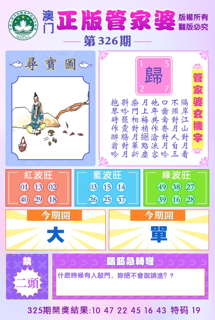 2024326期正版管家婆