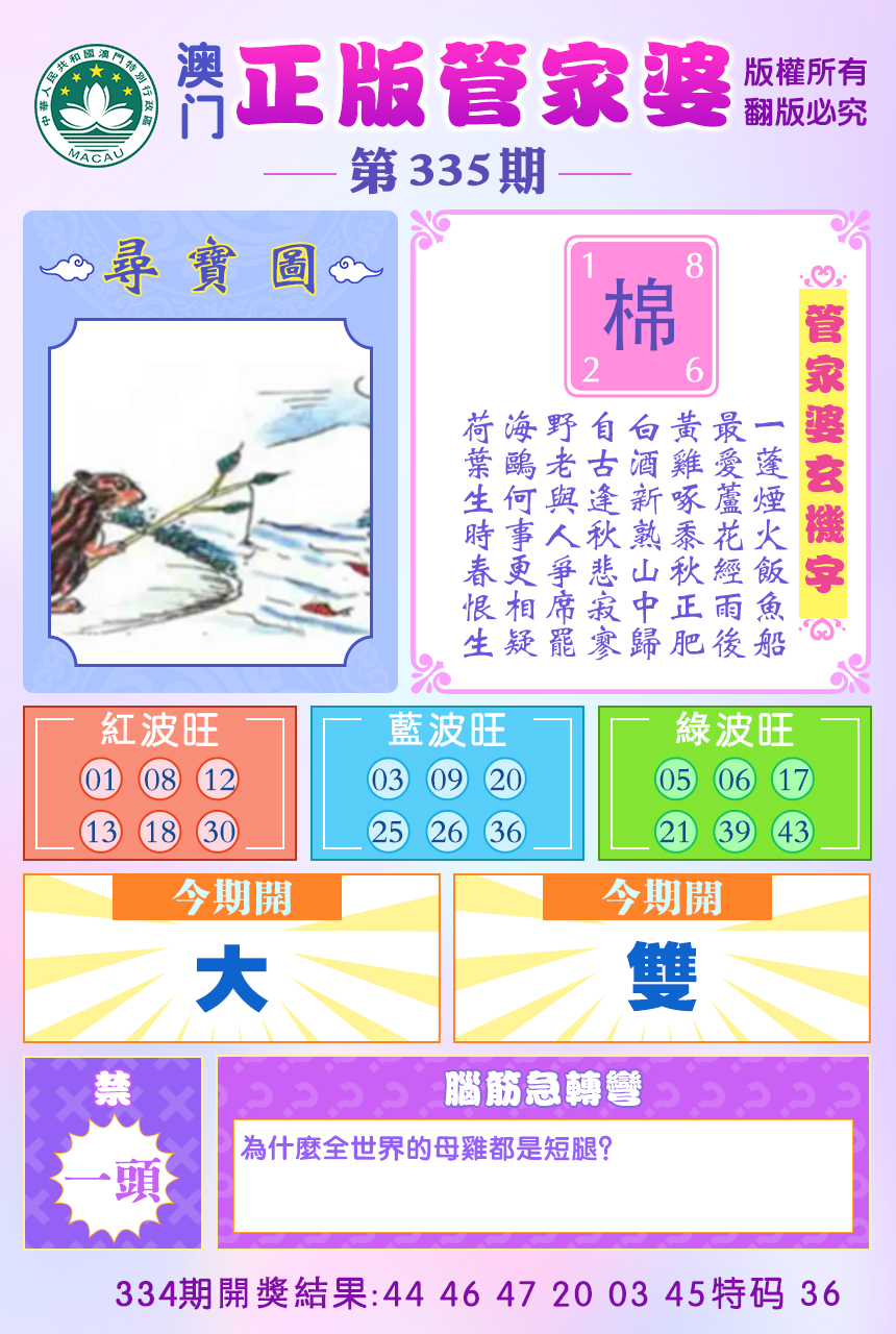 2024335期正版管家婆