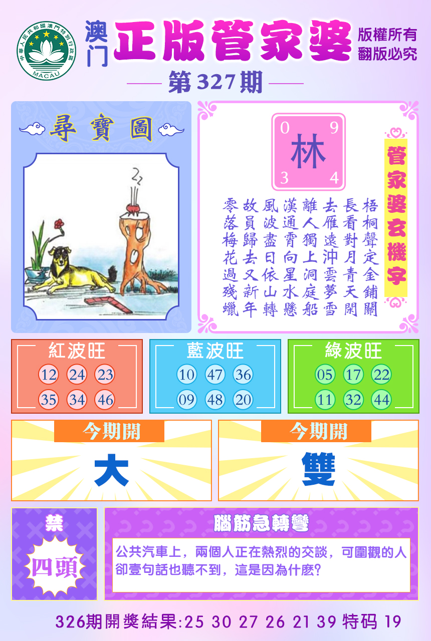 2024327期正版管家婆