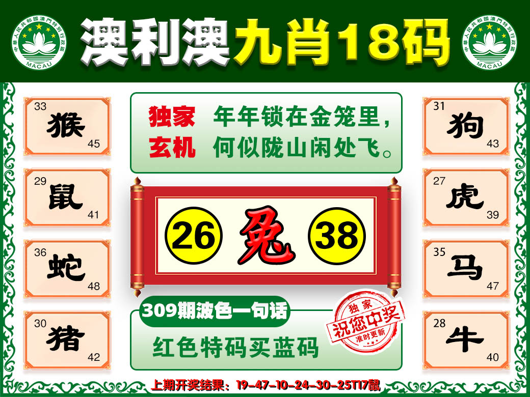 2024309期澳利澳九肖