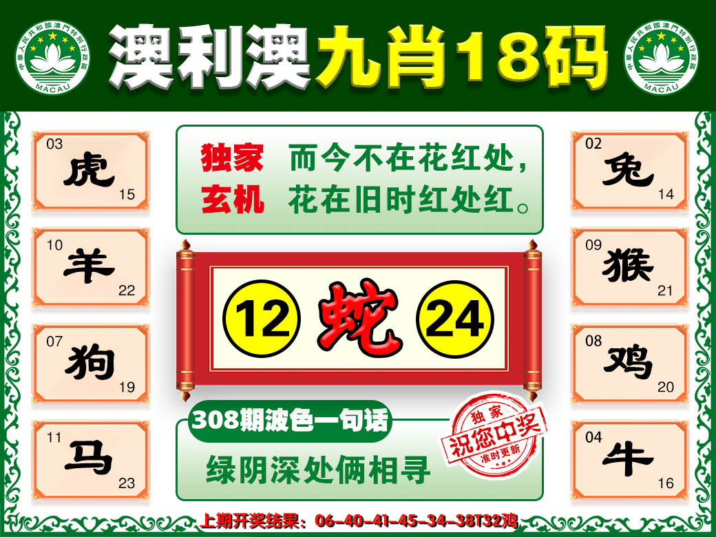 2024308期澳利澳九肖