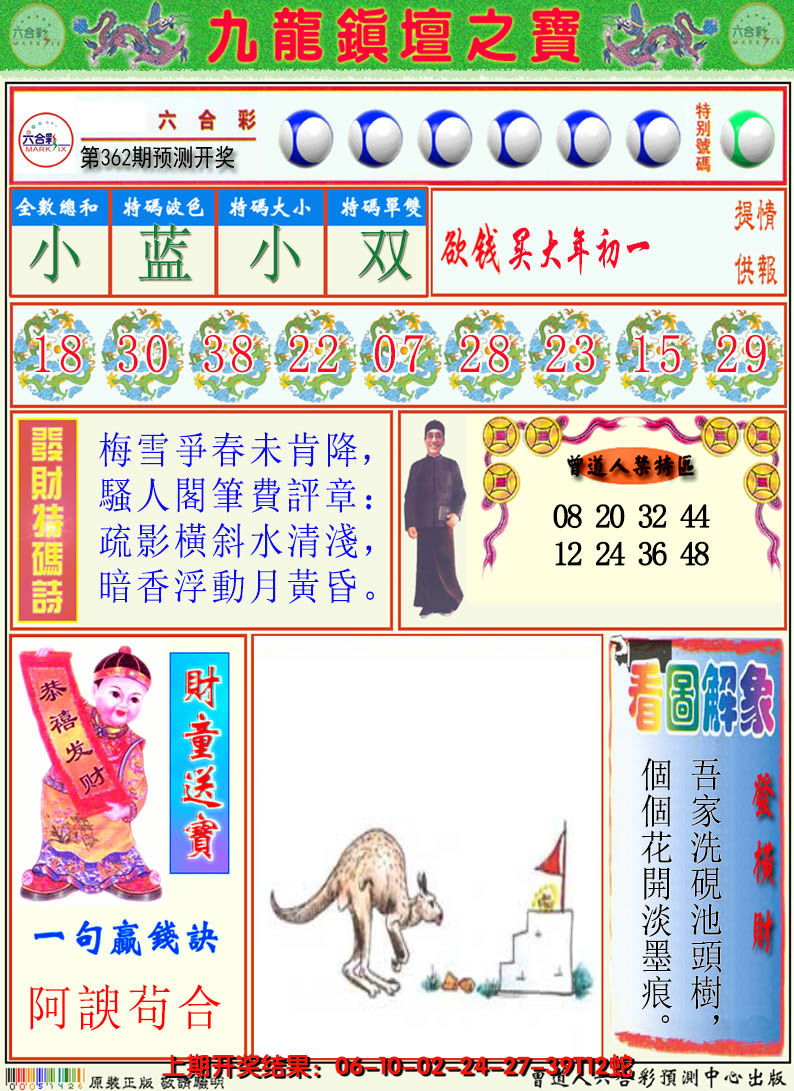 2024362期澳门挂牌解特码A